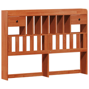 vidaXL Bookcase Bed Frame with Headboard Waxed Brown 200 x 150 cm