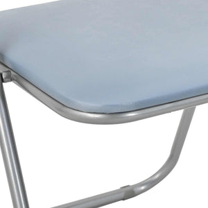 vidaXL Folding Chair 2 pcs Grey 48 x 43.5 x 81 cm Faux Leather