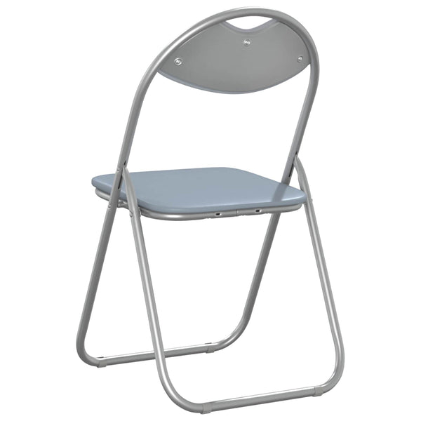vidaXL Folding Chair 2 pcs Grey 48 x 43.5 x 81 cm Faux Leather