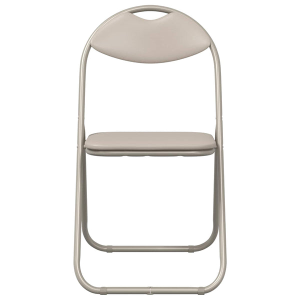 vidaXL Folding Chair 2 pcs Sand 48 x 43.5 x 81 cm Faux Leather