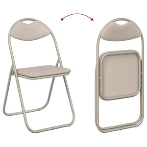 vidaXL Folding Chair 2 pcs Sand 48 x 43.5 x 81 cm Faux Leather