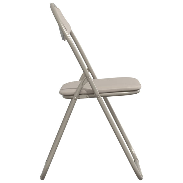 vidaXL Folding Chair 2 pcs Sand 48 x 43.5 x 81 cm Faux Leather