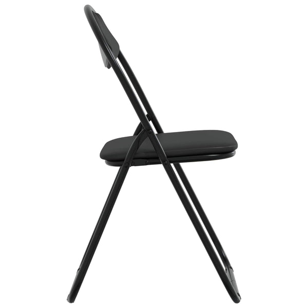 vidaXL Folding Chair 2 pcs Black 48 x 43.5 x 81 cm Faux Leather