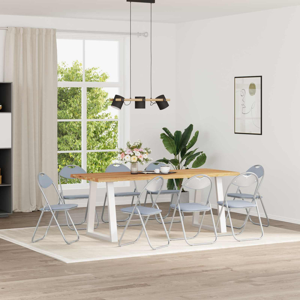 vidaXL Folding Chair 8 pcs Grey 48 x 43.5 x 81 cm Artificial Leather