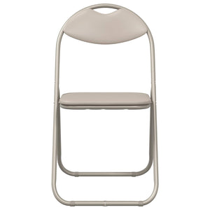 vidaXL Folding Chair 8 pcs Sand 48 x 43.5 x 81 cm Faux Leather