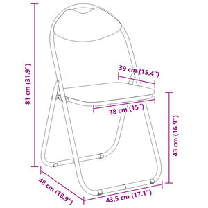 vidaXL Folding Chair 8 pcs Sand 48 x 43.5 x 81 cm Faux Leather