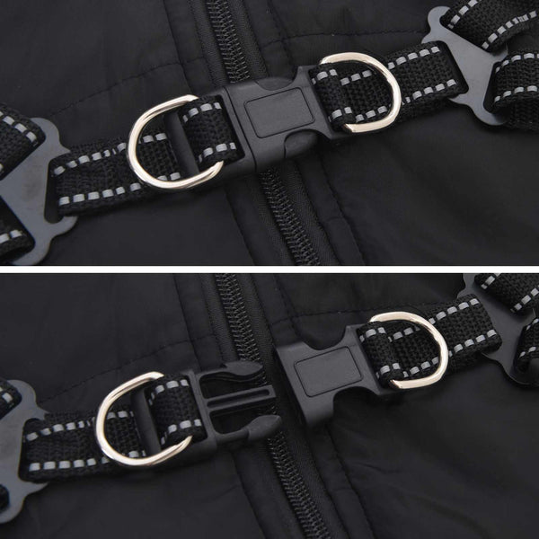 vidaXL Dog Coat Black L28 Fleece and Polyester