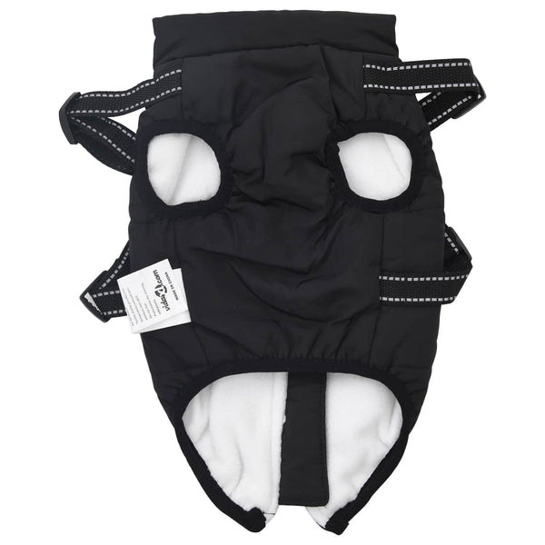 vidaXL Dog Coat Black L28 Fleece and Polyester