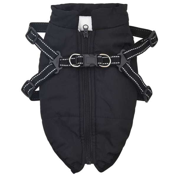 vidaXL Dog Coat Black L28 Fleece and Polyester