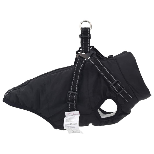 vidaXL Dog Coat Black L28 Fleece and Polyester