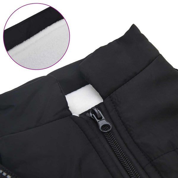 vidaXL Dog Coat Black L32 Fleece and Polyester