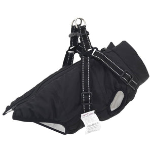 vidaXL Dog Coat Black L36 Fleece and Polyester
