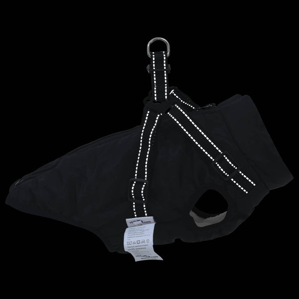 vidaXL Dog Coat Black L36 Fleece and Polyester