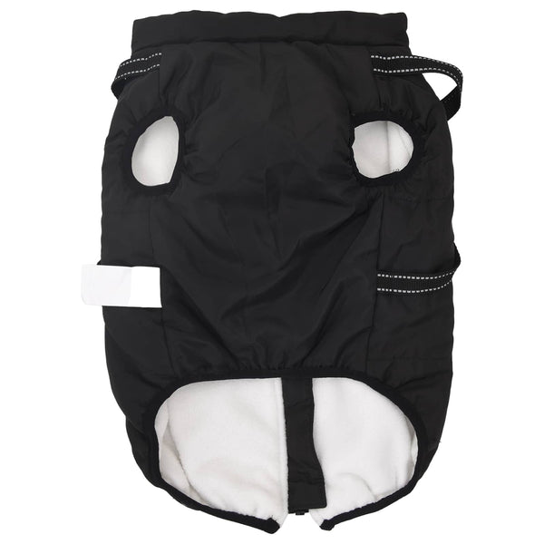 vidaXL Dog Coat Black L44 Fleece and Polyester