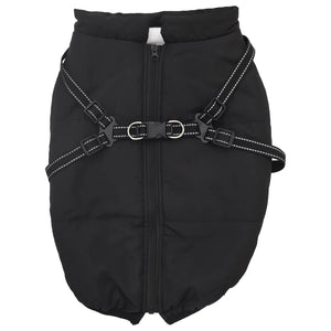 vidaXL Dog Coat Black L44 Fleece and Polyester