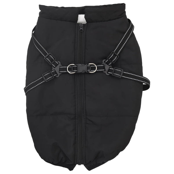 vidaXL Dog Coat Black L44 Fleece and Polyester