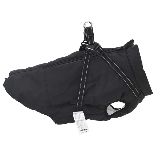 vidaXL Dog Coat Black L44 Fleece and Polyester
