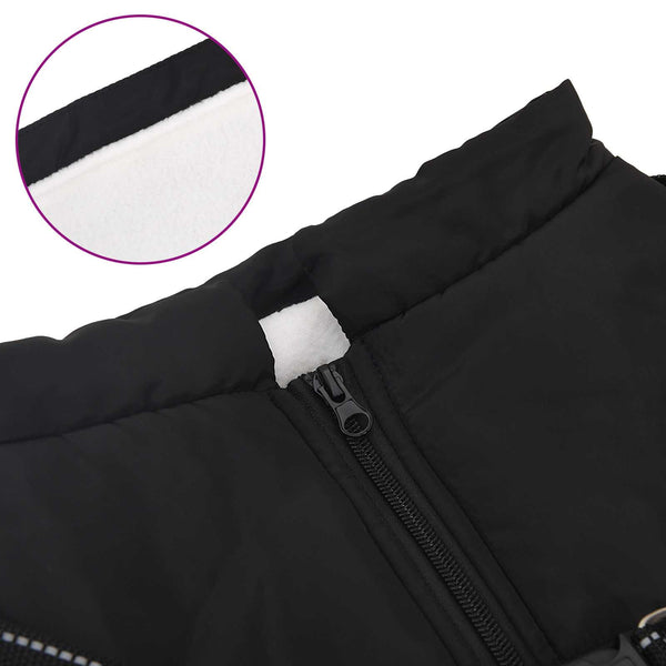 vidaXL Dog Coat Black L52 Fleece and Polyester