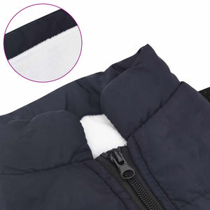 vidaXL Dog Coat Navy L32 Fleece and Polyester