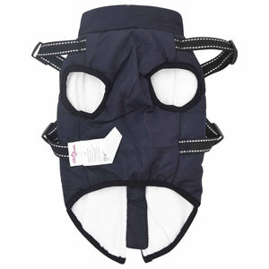 vidaXL Dog Coat Navy Blue L36 Fleece and Polyester