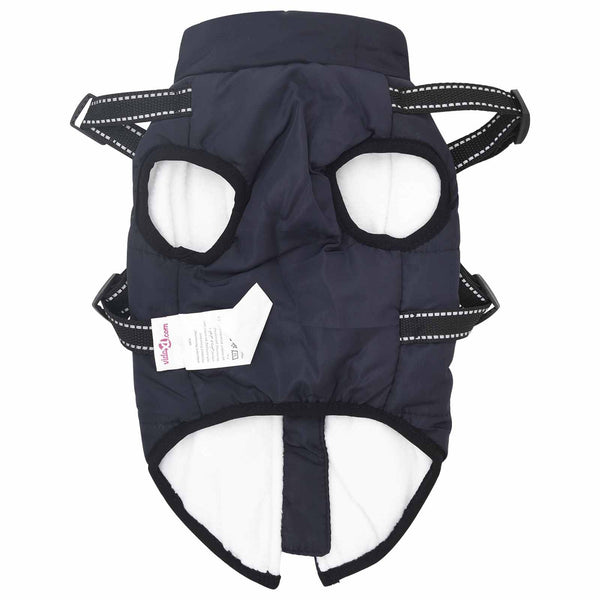 vidaXL Dog Coat Navy Blue L36 Fleece and Polyester