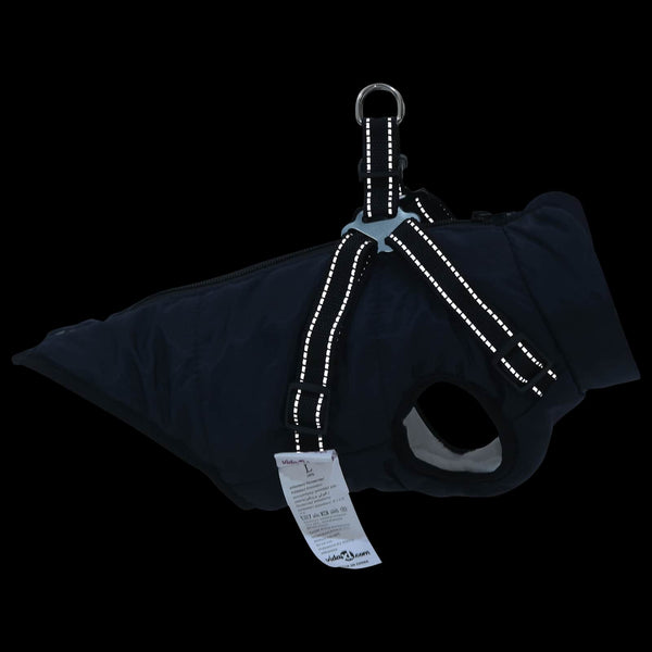 vidaXL Dog Coat Navy Blue L36 Fleece and Polyester