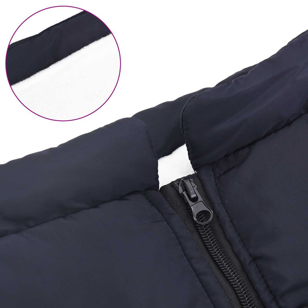 vidaXL Dog Coat Navy L44 Fleece and Polyester