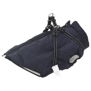 vidaXL Dog Coat Navy L44 Fleece and Polyester