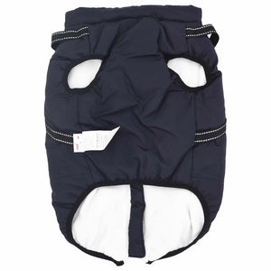 vidaXL Dog Coat Navy L44 Fleece and Polyester