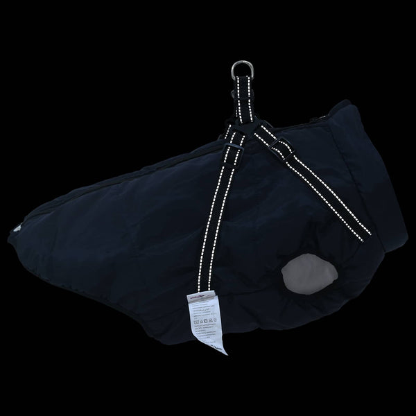 vidaXL Dog Coat Navy L44 Fleece and Polyester
