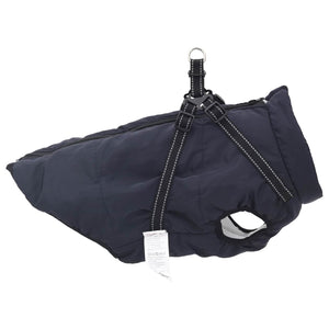 vidaXL Dog Coat Navy L44 Fleece and Polyester