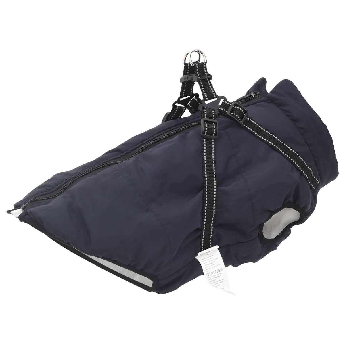 vidaXL Dog Coat Navy L48 Fleece and Polyester