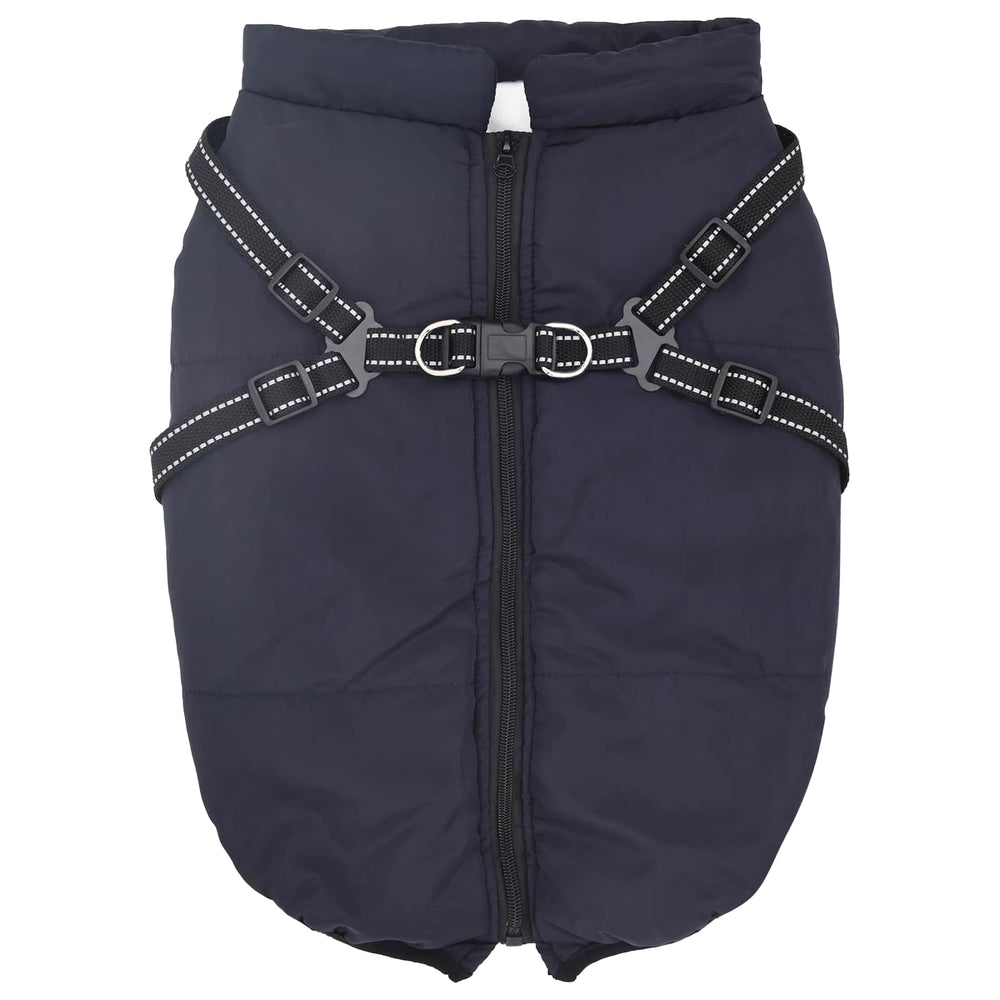 vidaXL Dog Coat Navy L48 Fleece and Polyester
