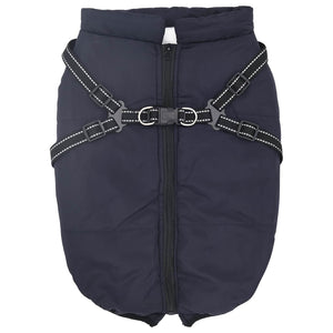 vidaXL Dog Coat Navy L48 Fleece and Polyester