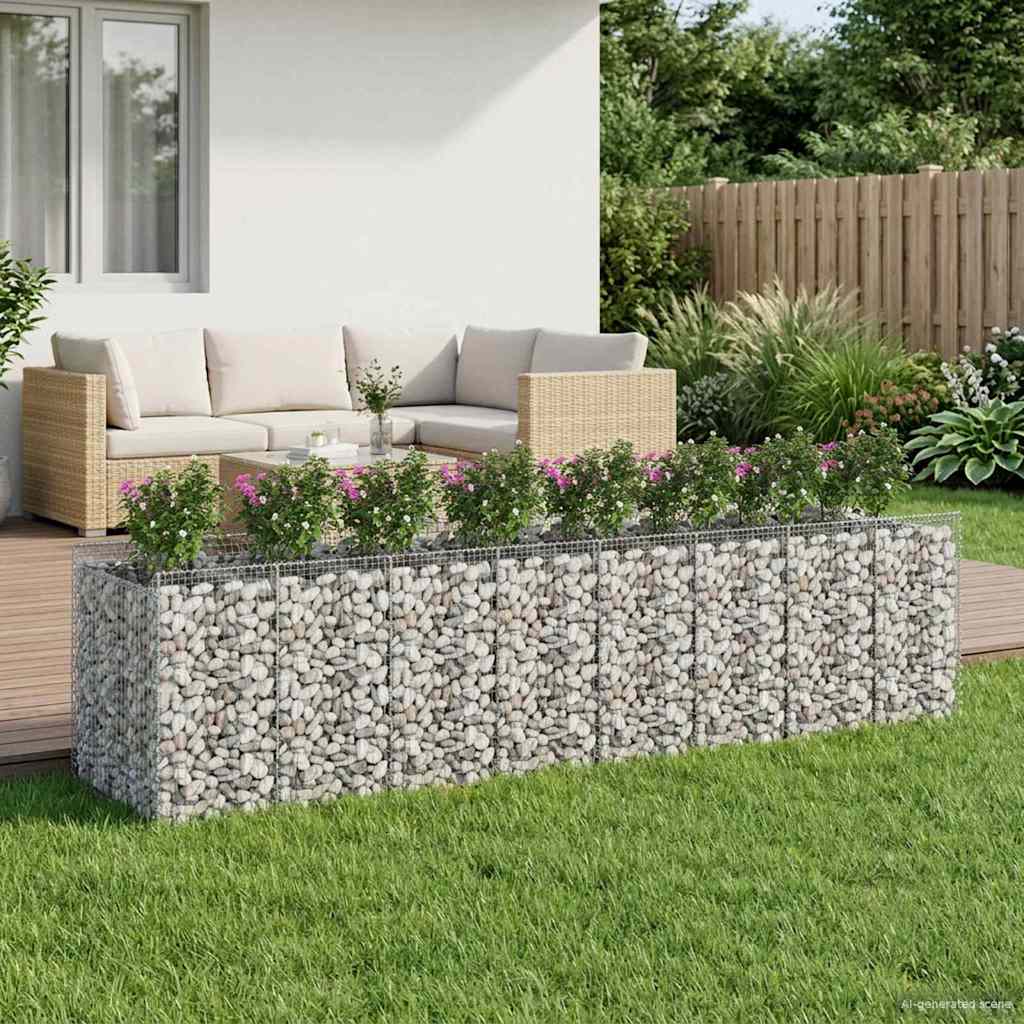 Gabionen-Hochbeet 4er-Set, Silber