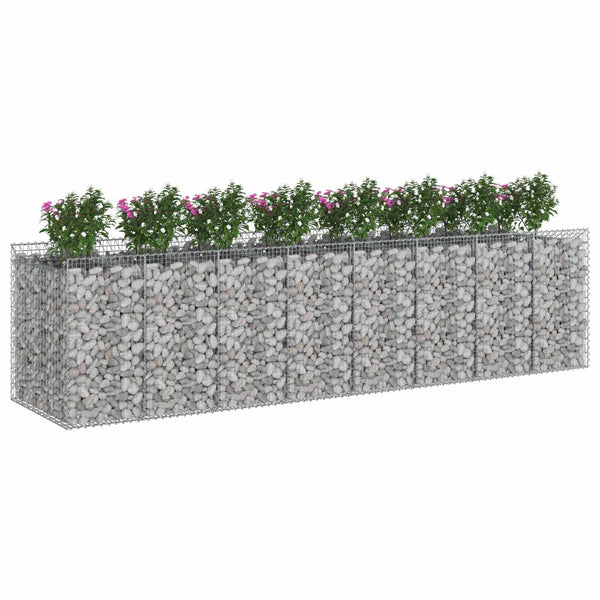 Gabionen-Hochbeet 4er-Set, Silber