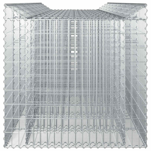 Gabionen-Hochbeet 4er-Set, Silber