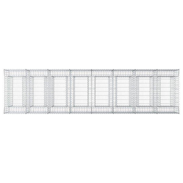 Gabionen-Hochbeet 4er-Set, Silber