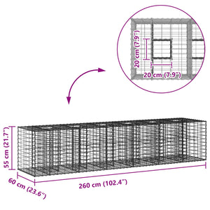 Gabionen Hochbeet 2er Set, 260cm
