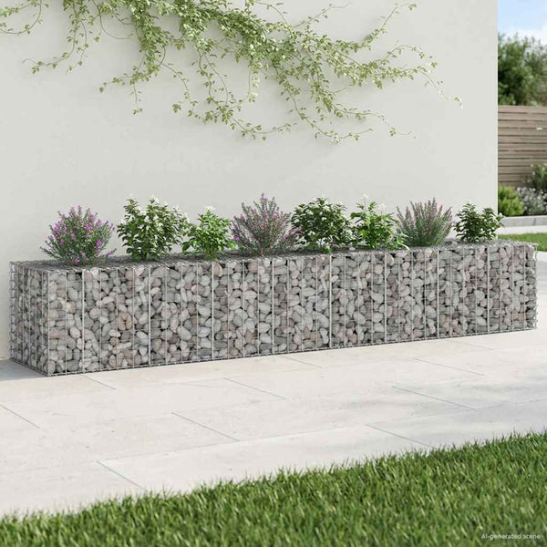 Gabionen Hochbeet 2er Set Silber 340cm