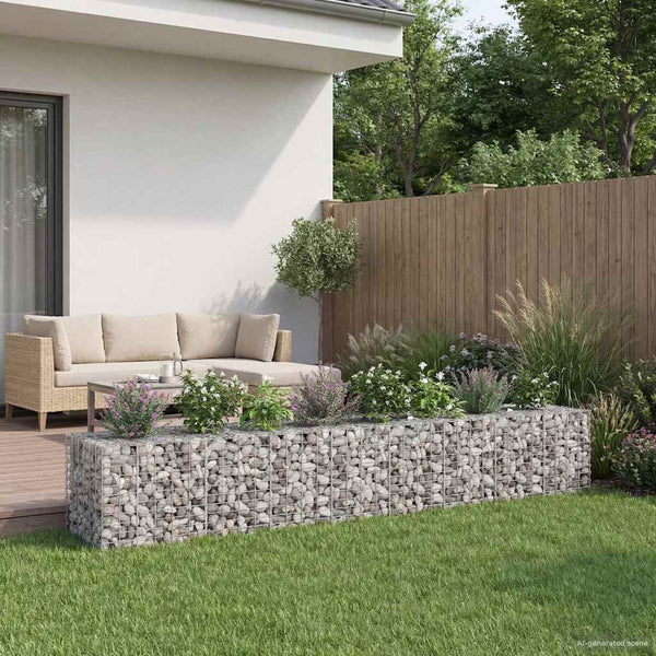 Gabionen Hochbeet 2er Set Silber 340cm