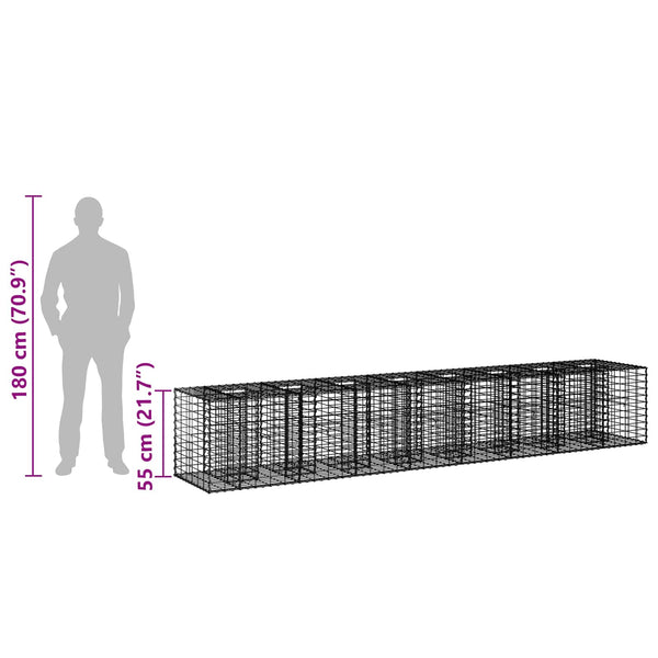 Gabionen Hochbeet 2er Set Silber 340cm