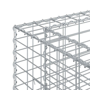 Gabionen Hochbeet Silber 250x50x80cm, 2er Set