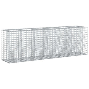Gabionen Hochbeet Silber 250x50x80cm, 2er Set