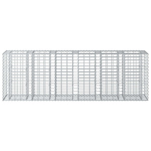 Gabionen Hochbeet Silber 250x50x80cm, 2er Set
