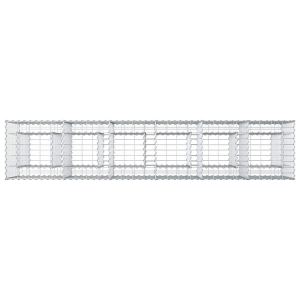 Gabionen Hochbeet Silber 250x50x80cm, 2er Set