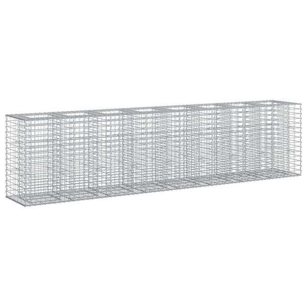 Gabionen Hochbeet Silber 330x50x80cm, 2er Set