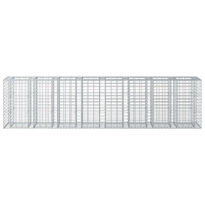 Gabionen Hochbeet Silber 330x50x80cm, 2er Set