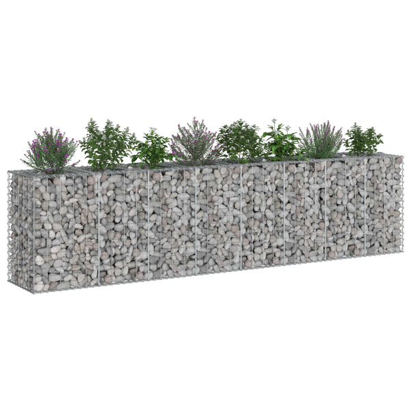 Gabionen Hochbeet Silber 330x50x80cm, 2er Set