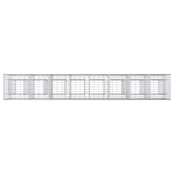Gabionen Hochbeet Silber 330x50x80cm, 2er Set